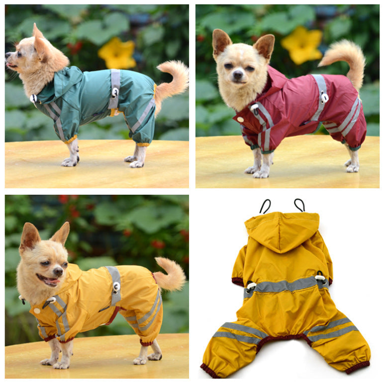 Reflective Dog Raincoat with Hoodie – Rainy Day Ready!