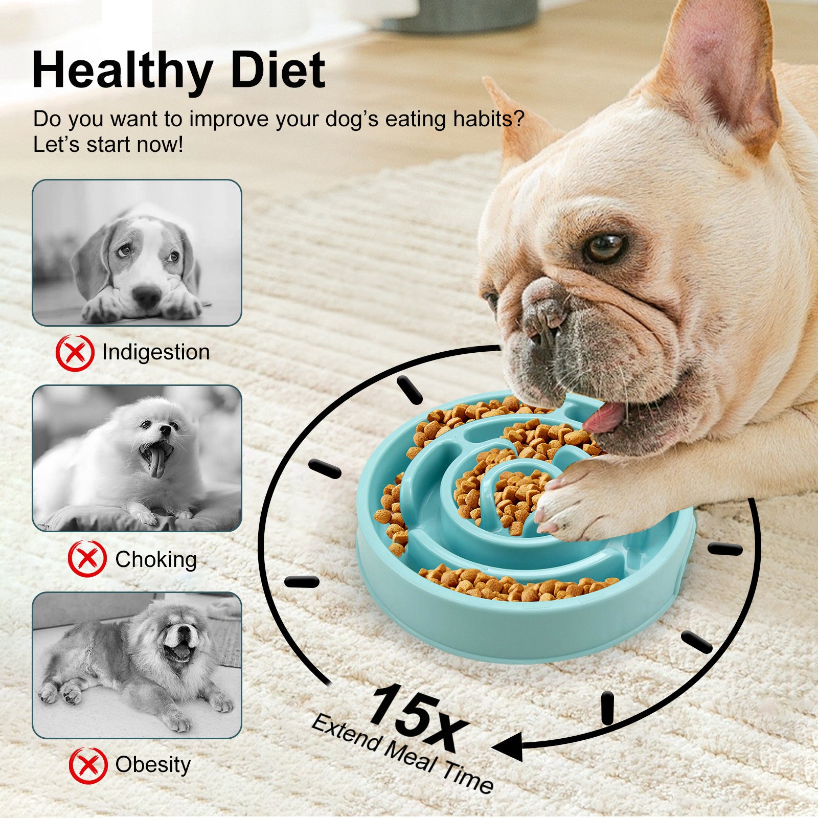 Slow Feeder Dog Bowl – Fun, Healthy Mealtime Made Easy!